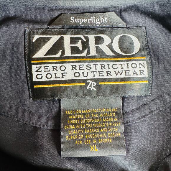 VTG Zero‎ Restriction Jacket Men's Black XL Windbreaker Short Sleeve Super Light - Picture 7 of 12